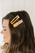 Load image into Gallery viewer, Two Tone Hair Clip Set in Yellow