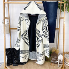 Load image into Gallery viewer, Aztec Hooded Cardigan
