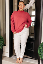 Load image into Gallery viewer, Make No Mistake Mock Neck Pullover in Cranberry
