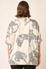 Load image into Gallery viewer, Ivory Satin Leopard Dolman Sleeve Blouse
