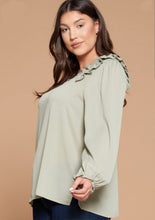 Load image into Gallery viewer, Sage Ruffled Blouse
