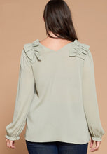 Load image into Gallery viewer, Sage Ruffled Blouse
