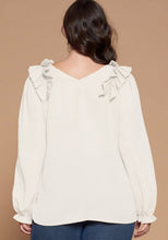 Load image into Gallery viewer, Cream Ruffled Blouse
