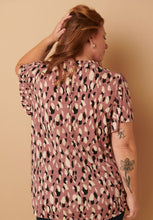 Load image into Gallery viewer, Mauve Abstract Short Sleeve Blouse
