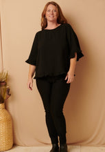 Load image into Gallery viewer, Black Delicate Ruffle Trimmed Blouse
