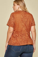 Load image into Gallery viewer, Lace and Peplum Bodice in Rust or Mauve
