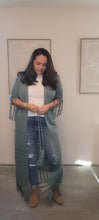 Load image into Gallery viewer, Fringe Cardi Provincial Blue
