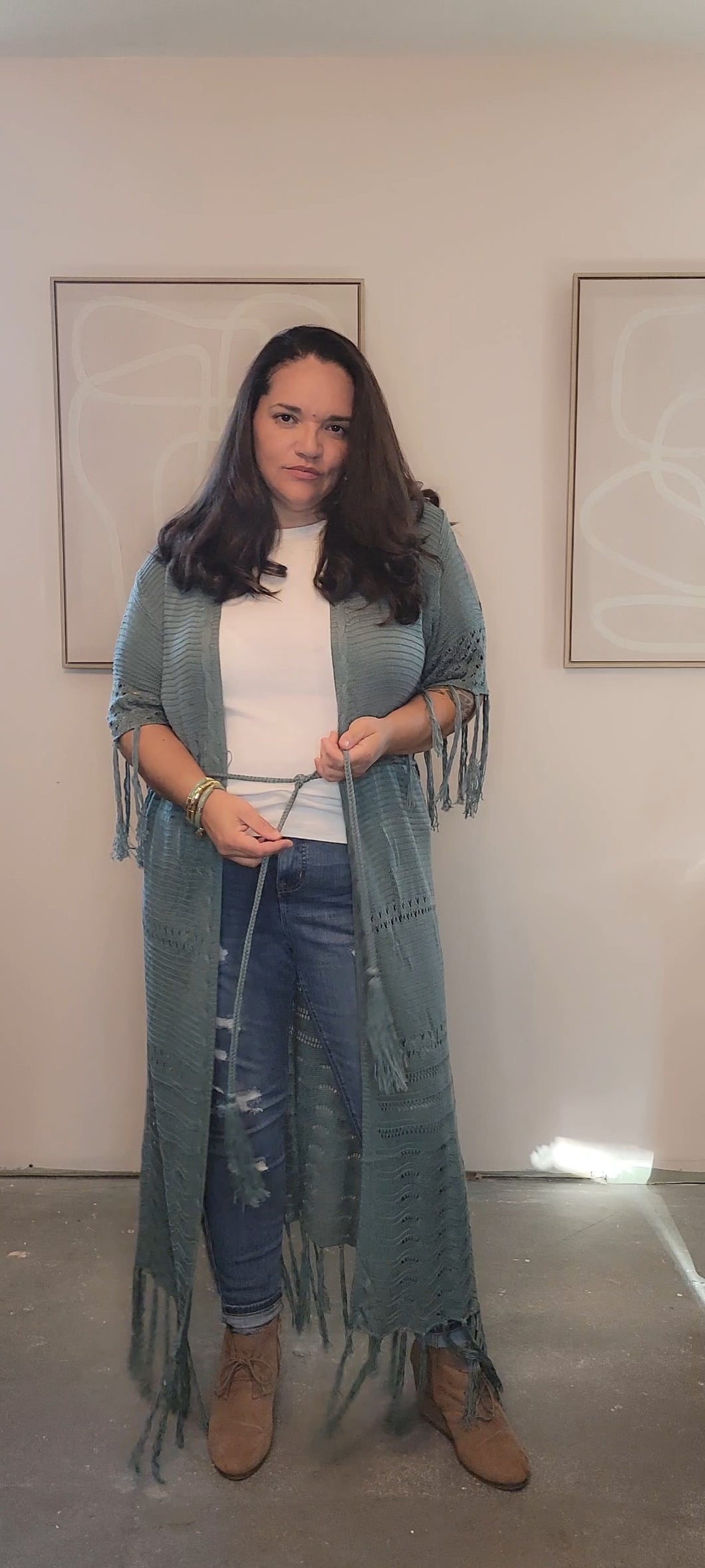 Fringe Cardi Provincial Blue