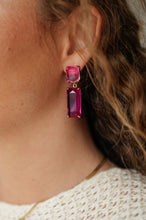 Load image into Gallery viewer, Sparkly Spirit Rectangle Crystal Earrings in Pink
