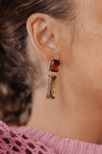 Load image into Gallery viewer, Sparkly Spirit Rectangle Crystal Earrings in Smoke
